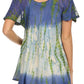Sakkas Dina Relaxed Fit Sequin Tie Dye Embroidery Cap Sleeves Blouse / Top