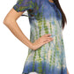 Sakkas Dina Relaxed Fit Sequin Tie Dye Embroidery Cap Sleeves Blouse / Top