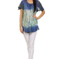 Sakkas Dina Relaxed Fit Sequin Tie Dye Embroidery Cap Sleeves Blouse / Top