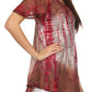 Sakkas Dina Relaxed Fit Sequin Tie Dye Embroidery Cap Sleeves Blouse / Top