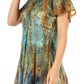 Sakkas Dina Relaxed Fit Sequin Tie Dye Embroidery Cap Sleeves Blouse / Top