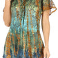 Sakkas Dina Relaxed Fit Sequin Tie Dye Embroidery Cap Sleeves Blouse / Top