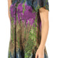 Sakkas Dina Relaxed Fit Sequin Tie Dye Embroidery Cap Sleeves Blouse / Top