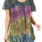 Sakkas Dina Relaxed Fit Sequin Tie Dye Embroidery Cap Sleeves Blouse / Top
