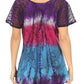 Sakkas Dina Relaxed Fit Sequin Tie Dye Embroidery Cap Sleeves Blouse / Top