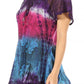 Sakkas Dina Relaxed Fit Sequin Tie Dye Embroidery Cap Sleeves Blouse / Top