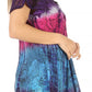 Sakkas Dina Relaxed Fit Sequin Tie Dye Embroidery Cap Sleeves Blouse / Top