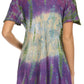 Sakkas Dina Relaxed Fit Sequin Tie Dye Embroidery Cap Sleeves Blouse / Top
