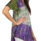 Sakkas Dina Relaxed Fit Sequin Tie Dye Embroidery Cap Sleeves Blouse / Top