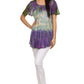 Sakkas Dina Relaxed Fit Sequin Tie Dye Embroidery Cap Sleeves Blouse / Top