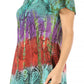 Sakkas Dina Relaxed Fit Sequin Tie Dye Embroidery Cap Sleeves Blouse / Top
