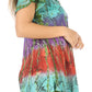 Sakkas Dina Relaxed Fit Sequin Tie Dye Embroidery Cap Sleeves Blouse / Top