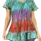 Sakkas Dina Relaxed Fit Sequin Tie Dye Embroidery Cap Sleeves Blouse / Top