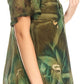 Sakkas Juniper Short Sleeve Lace Up Tie Dye Blouse with Sequins and Embroidery