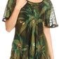 Sakkas Juniper Short Sleeve Lace Up Tie Dye Blouse with Sequins and Embroidery
