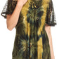 Sakkas Juniper Short Sleeve Lace Up Tie Dye Blouse with Sequins and Embroidery