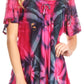Sakkas Juniper Short Sleeve Lace Up Tie Dye Blouse with Sequins and Embroidery