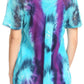 Sakkas Juniper Short Sleeve Lace Up Tie Dye Blouse with Sequins and Embroidery