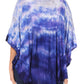 Sakkas Lepha Long Wide Multi Colored Tie Dye Sequin Embroidered Poncho Top Blouse