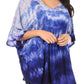 Sakkas Lepha Long Wide Multi Colored Tie Dye Sequin Embroidered Poncho Top Blouse