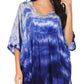 Sakkas Lepha Long Wide Multi Colored Tie Dye Sequin Embroidered Poncho Top Blouse