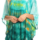 Sakkas Lepha Long Wide Multi Colored Tie Dye Sequin Embroidered Poncho Top Blouse