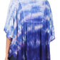 Sakkas Lepha Long Wide Multi Colored Tie Dye Sequin Embroidered Poncho Top Blouse