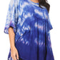 Sakkas Lepha Long Wide Multi Colored Tie Dye Sequin Embroidered Poncho Top Blouse