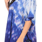 Sakkas Lepha Long Wide Multi Colored Tie Dye Sequin Embroidered Poncho Top Blouse