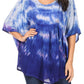 Sakkas Lepha Long Wide Multi Colored Tie Dye Sequin Embroidered Poncho Top Blouse