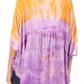 Sakkas Lepha Long Wide Multi Colored Tie Dye Sequin Embroidered Poncho Top Blouse