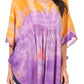 Sakkas Lepha Long Wide Multi Colored Tie Dye Sequin Embroidered Poncho Top Blouse