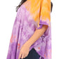 Sakkas Lepha Long Wide Multi Colored Tie Dye Sequin Embroidered Poncho Top Blouse