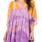 Sakkas Lepha Long Wide Multi Colored Tie Dye Sequin Embroidered Poncho Top Blouse