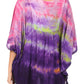 Sakkas Lepha Long Wide Multi Colored Tie Dye Sequin Embroidered Poncho Top Blouse