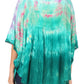 Sakkas Lepha Long Wide Multi Colored Tie Dye Sequin Embroidered Poncho Top Blouse