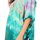 Sakkas Lepha Long Wide Multi Colored Tie Dye Sequin Embroidered Poncho Top Blouse