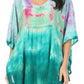Sakkas Lepha Long Wide Multi Colored Tie Dye Sequin Embroidered Poncho Top Blouse
