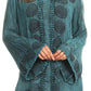 Sakkas Jayla Long Bell Sleeve Stonewashed Embroidered Top with Floral Print