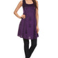 Sakkas Kalee Blusa túnica sin mangas con bordado ajustable / Vestido corto