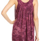 Sakkas Deja Embroidered Batik Scoop Neck Relaxed Fit Sleeveless Blouse
