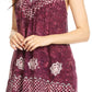 Sakkas Deja Embroidered Batik Scoop Neck Relaxed Fit Sleeveless Blouse