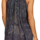 Sakkas Deja Embroidered Batik Scoop Neck Relaxed Fit Sleeveless Blouse