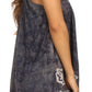Sakkas Deja Embroidered Batik Scoop Neck Relaxed Fit Sleeveless Blouse