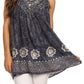 Sakkas Deja Embroidered Batik Scoop Neck Relaxed Fit Sleeveless Blouse