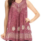 Sakkas Deja Embroidered Batik Scoop Neck Relaxed Fit Sleeveless Blouse