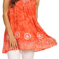 Sakkas Deja Embroidered Batik Scoop Neck Relaxed Fit Sleeveless Blouse
