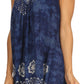 Sakkas Deja Embroidered Batik Scoop Neck Relaxed Fit Sleeveless Blouse