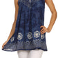 Sakkas Deja Embroidered Batik Scoop Neck Relaxed Fit Sleeveless Blouse