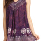 Sakkas Deja Embroidered Batik Scoop Neck Relaxed Fit Sleeveless Blouse